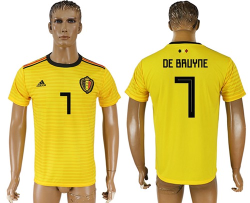 Belgium #7 De Bruyane Away Soccer Country Jersey